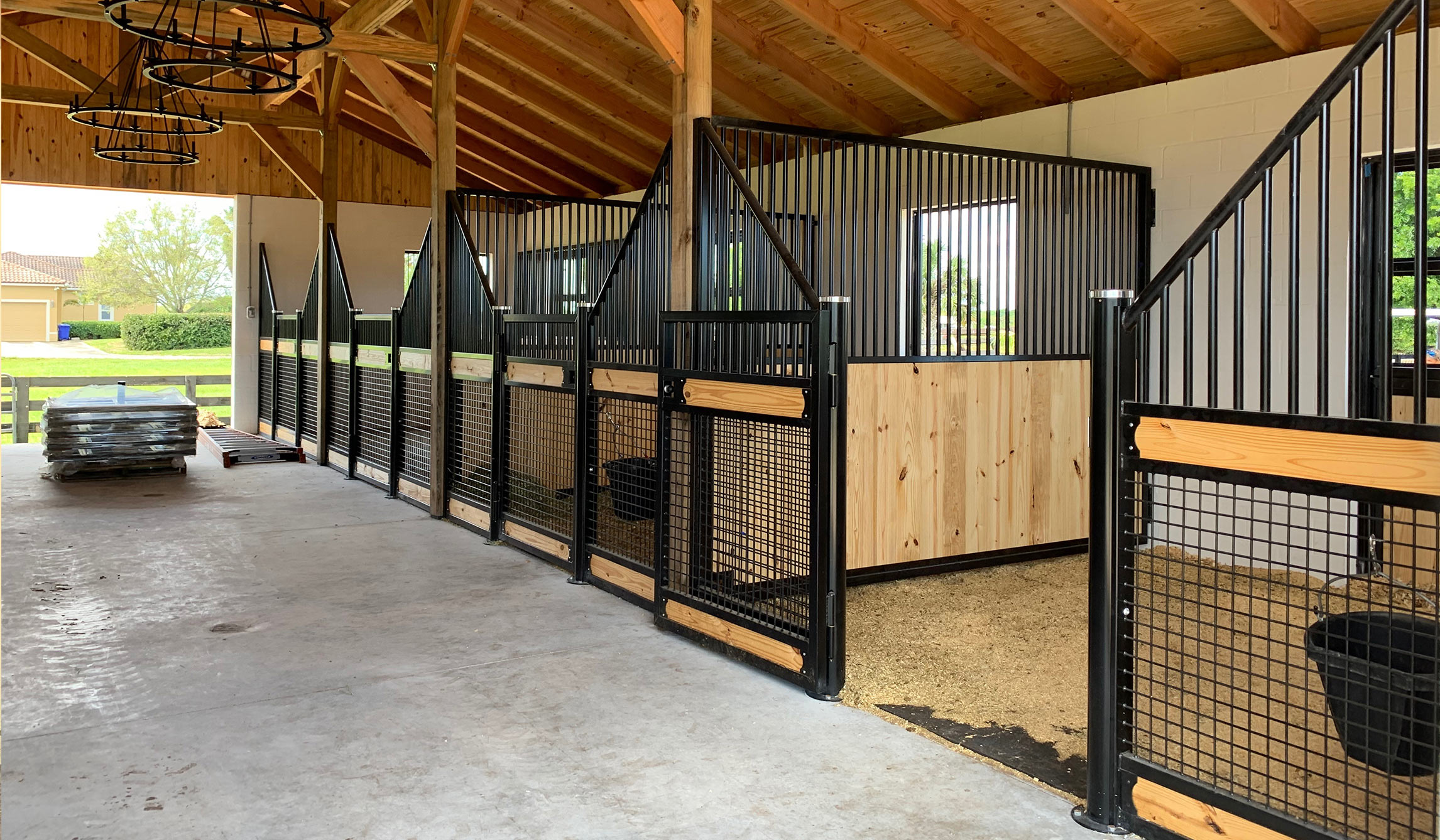 Horse stalls, hinged horse stall door, custom horse stalls, luxury horse stalls, horse stable, european horse stalls, euro horse stalls, horse stall