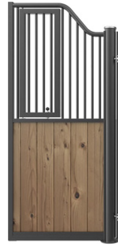 Hinged door feed door