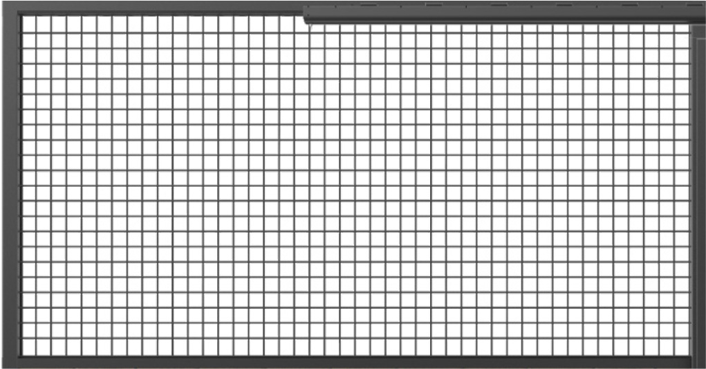 Sliding door stall front top steel mesh